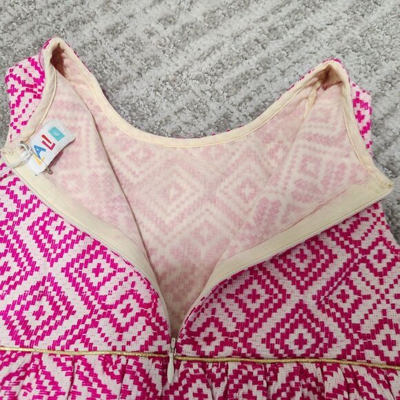 LALi girl's sleeveless shift tank pink gold white dress size 6 - Picture 10 of 10